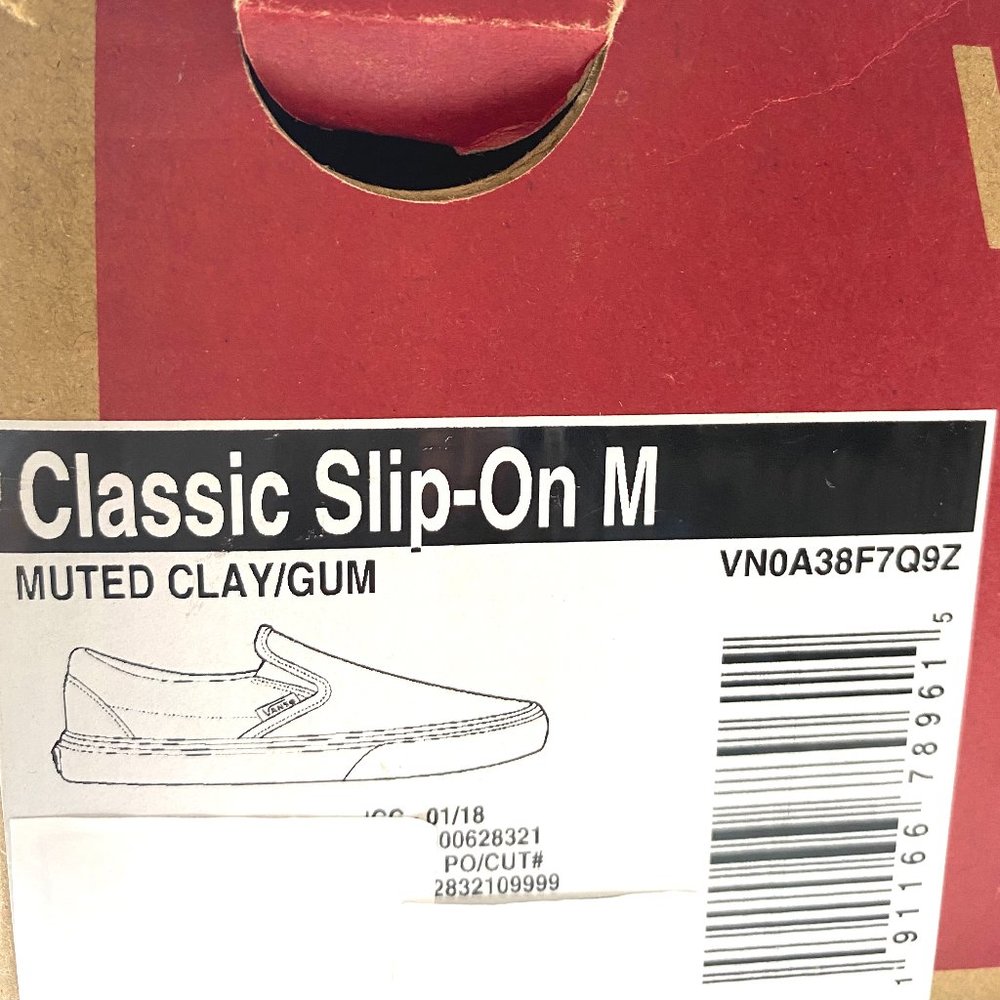 VANS Women's VN0A38F7Q9Z Classic Slip On M Muted Clay Canvas Gum Low Top Sneaker - Picture 9 of 10